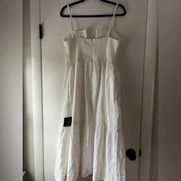 NWT Lulu’s Simplicity and Sweetness White Sleeveless Tiered Midi Dress Wedding - Picture 14 of 15